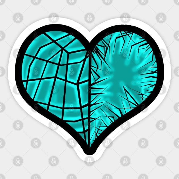 Aqua Blue Heart - Cuts & Scratch Sticker by ArtsoftheHeart